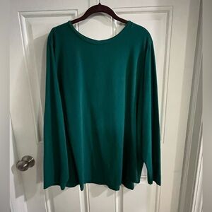 Deep Jade (Emerald Green) Susan Graver Women's Cool Cotton Long sleeve Top